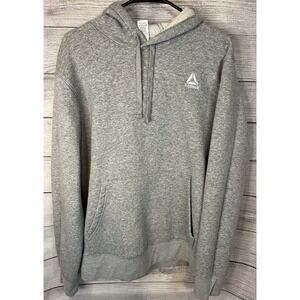 Reebok Men's Grey Delta Logo Fleece Size M Hoodie Sweatshirt